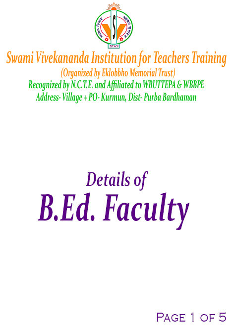 B.Ed. Faculty List